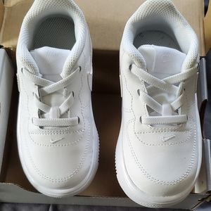 Nike AF1 Toddler Boy, White/White, Size 8C